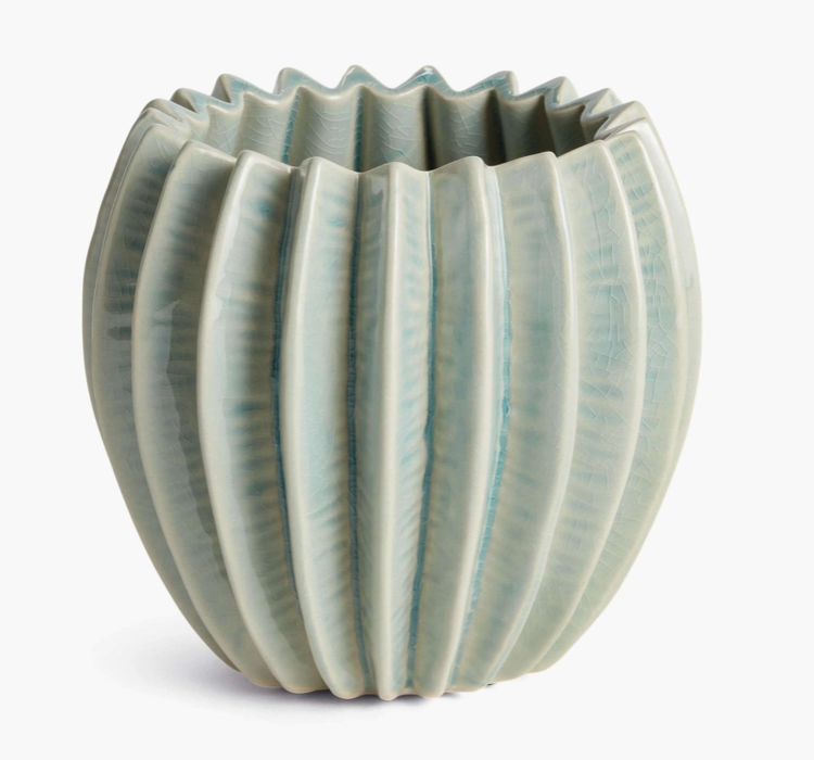 Thumbnail: Nikko Pot Small - Blue Ceramic Cachepot with Drain Hole