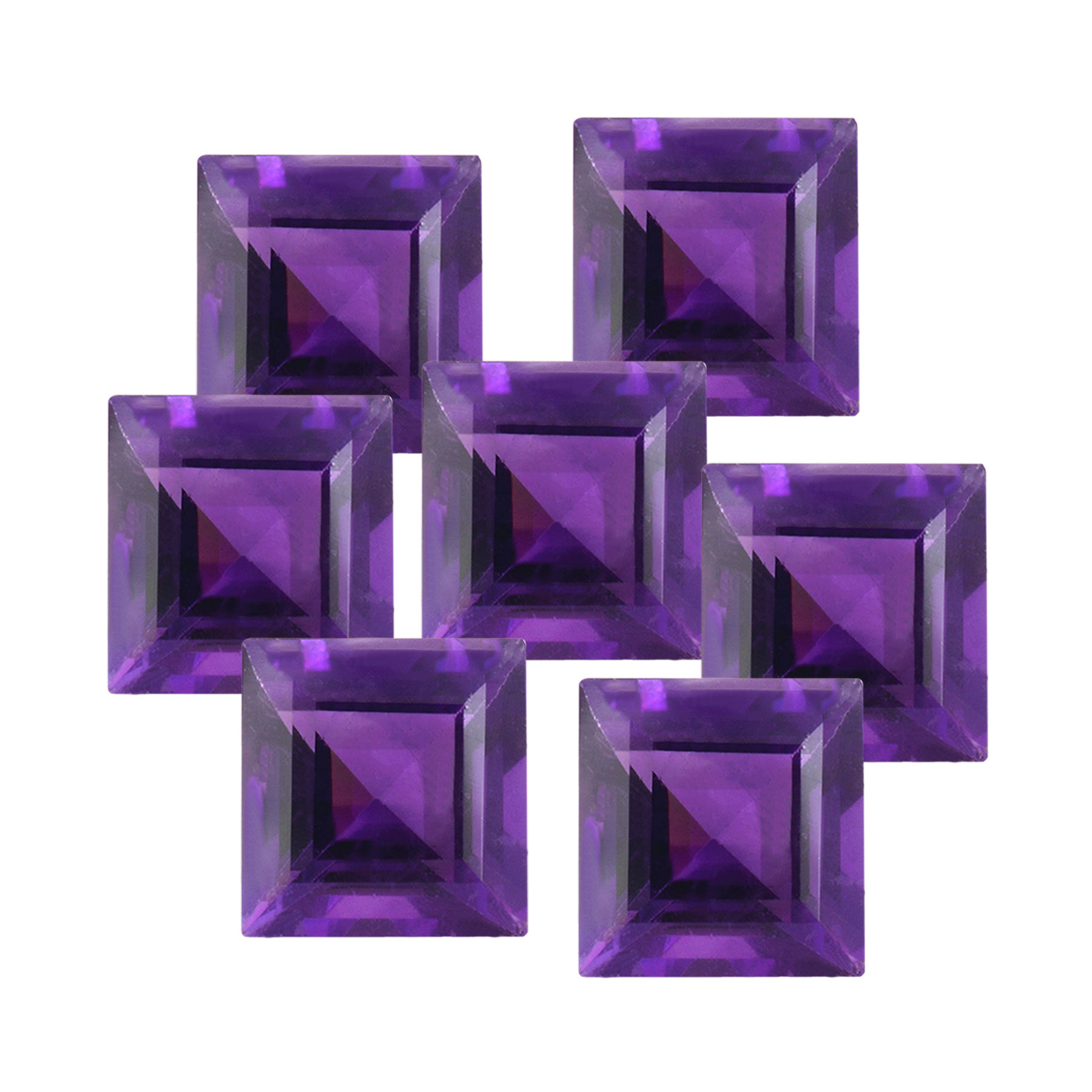 6mm/7mm/8mm AAA Natural African Amethyst Square Cut Faceted Loose Gemstone