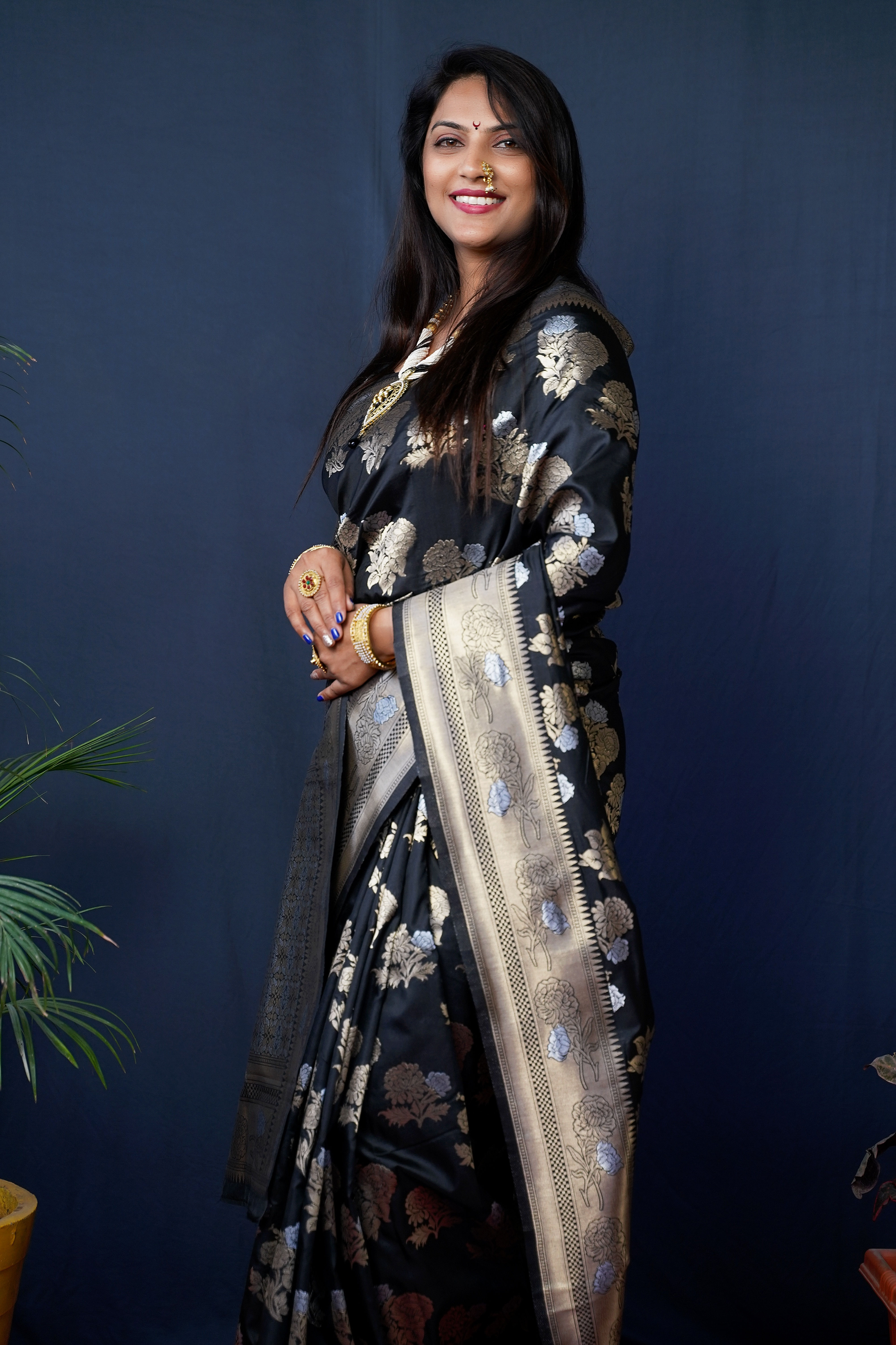 Gulabo Soft Banarasi Silk Handloom Saree- AGT0333