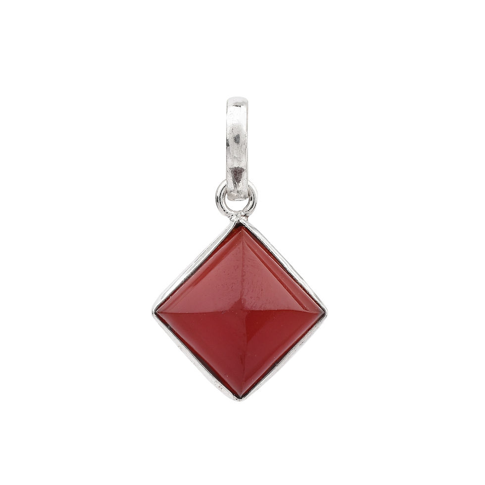 Thumbnail: Natural Red Onyx Handmade 925 Sterling Silver Pendant