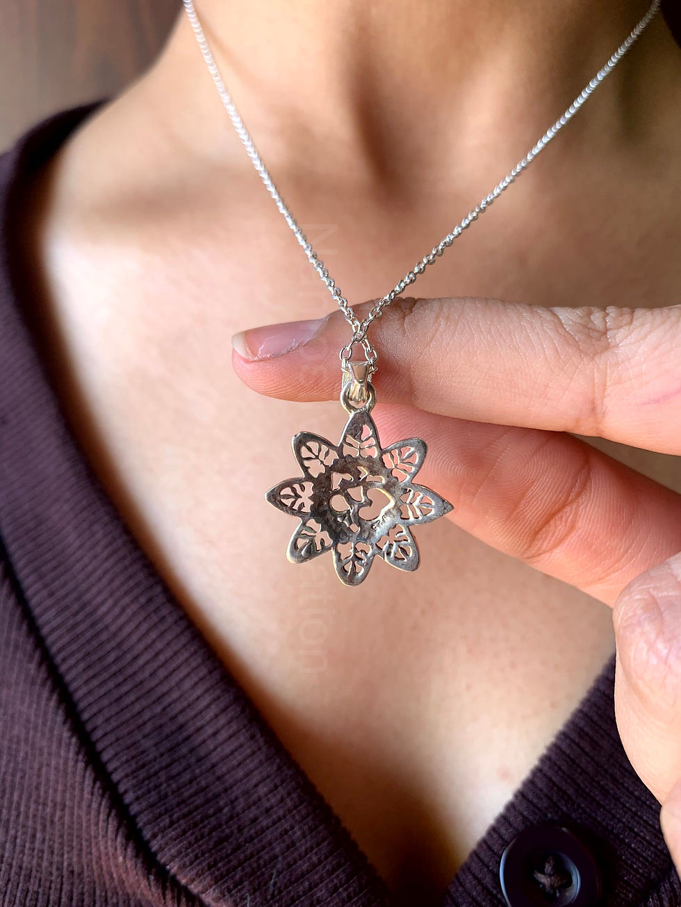Thumbnail: 925 Sterling Silver "OM" Religious Charm Silver Pendant