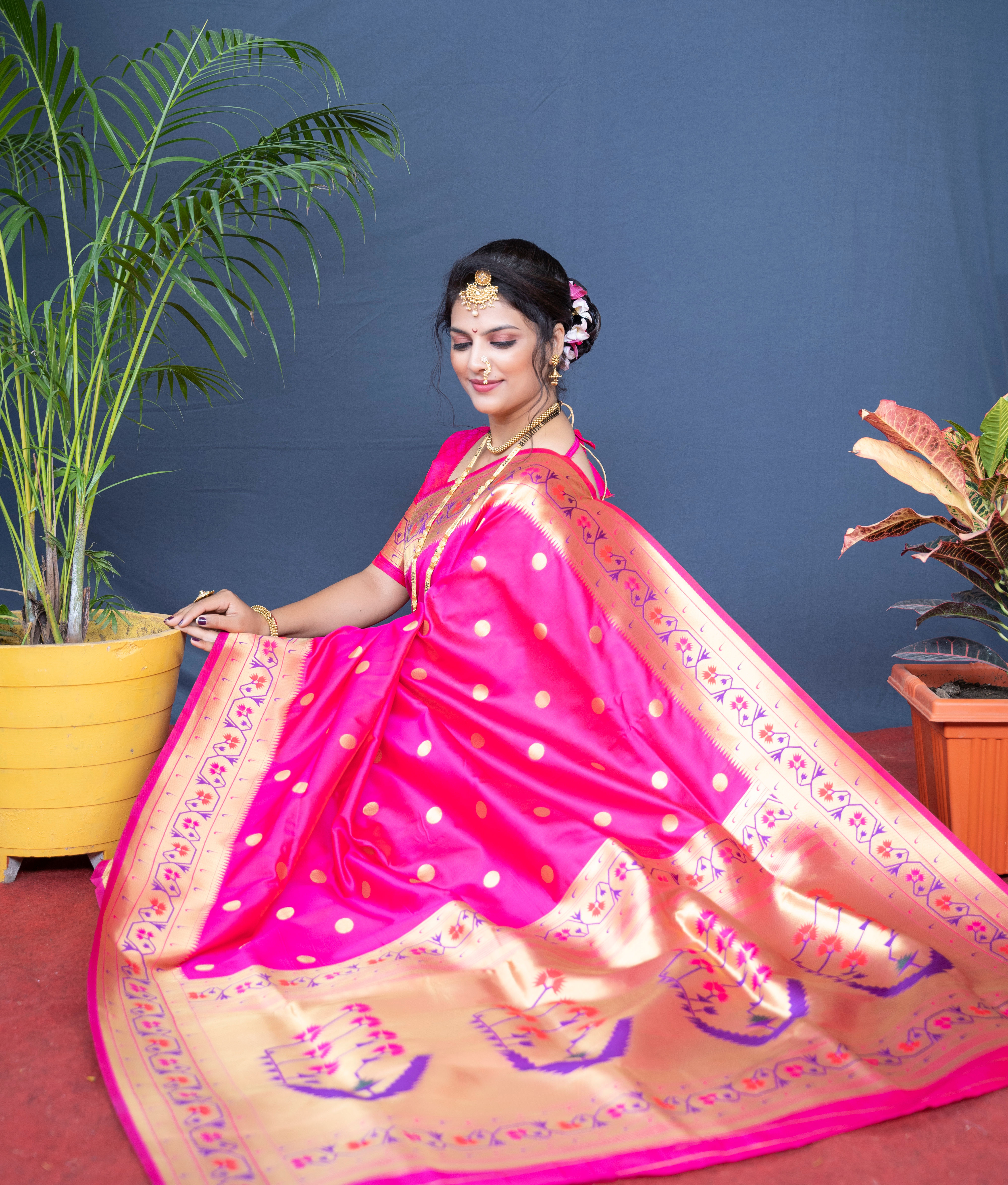 Maharani Paithani Soft Banarasi Silk Handloom Saree Code- AGT0351