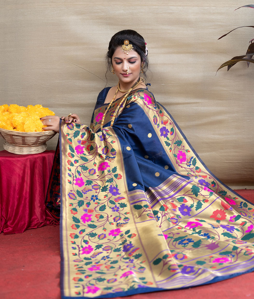 Thumbnail: Maharani Paithani Soft Banarasi Silk Handloom Saree Code- AGT0340