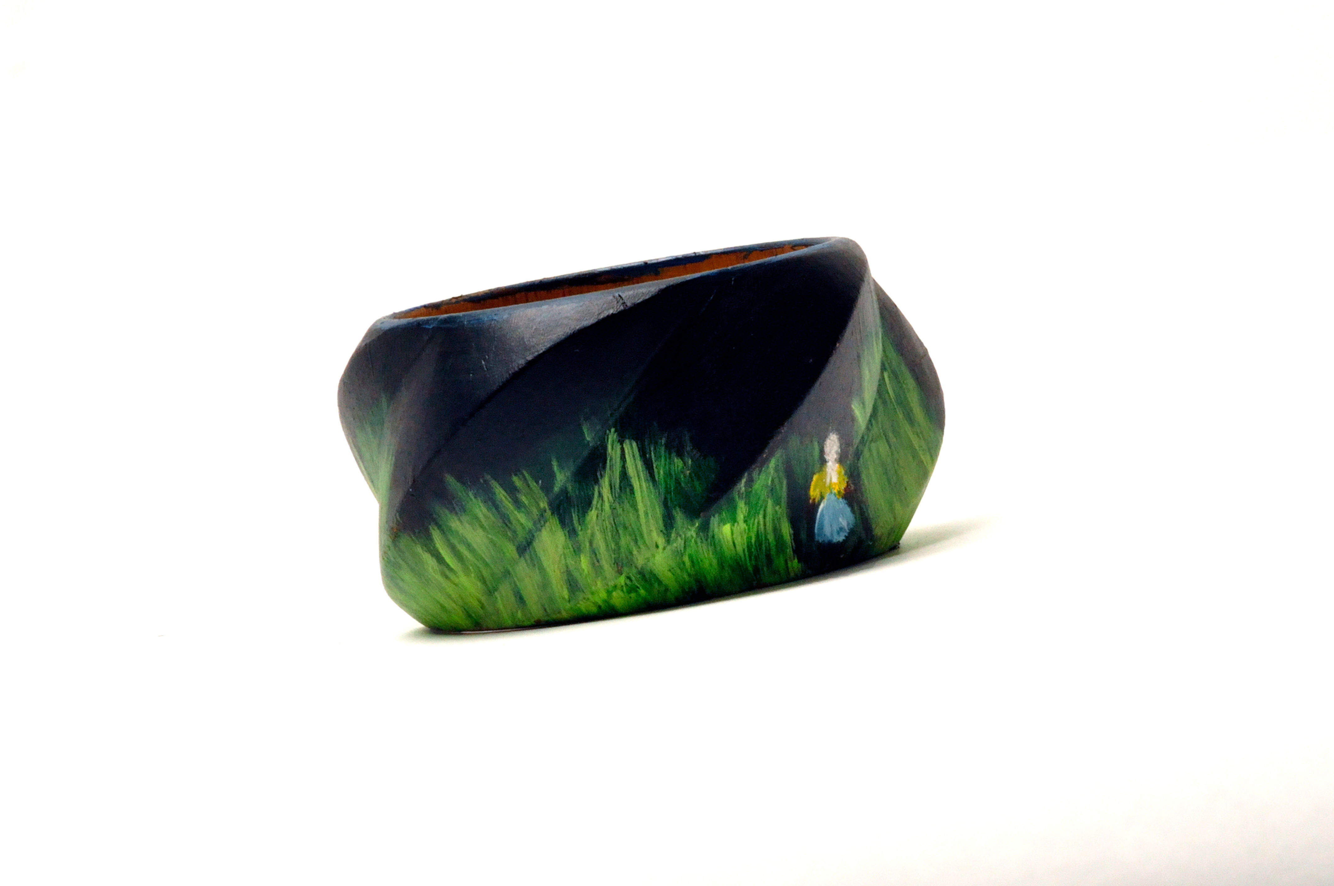 Hand Painted Wood bangle Bracelet