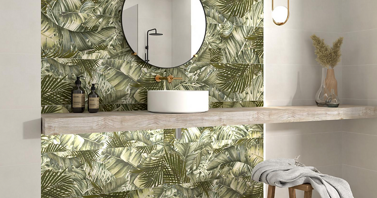 Decor vegetal trend green - Carrelage effet végétaux