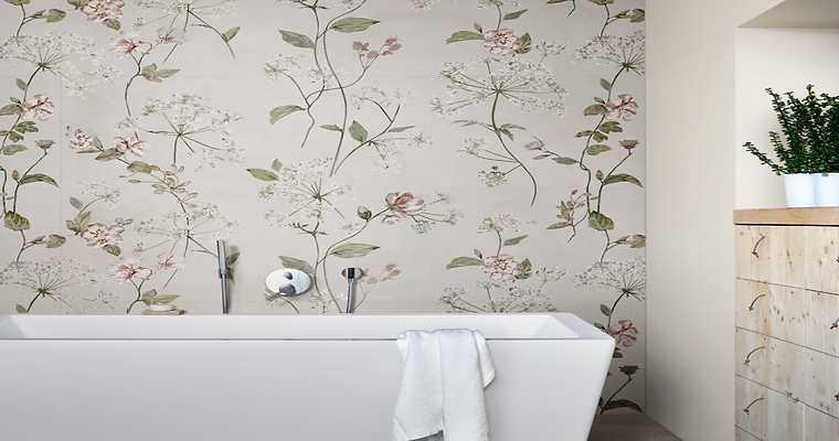 Decor white deco heyday Marazzi - Carrelage effet végétaux