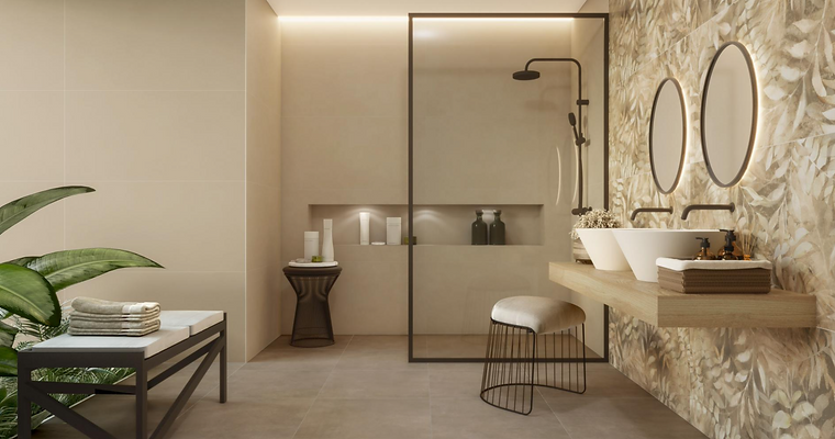 Forall beige Pamesa - Carrelage effet végétaux