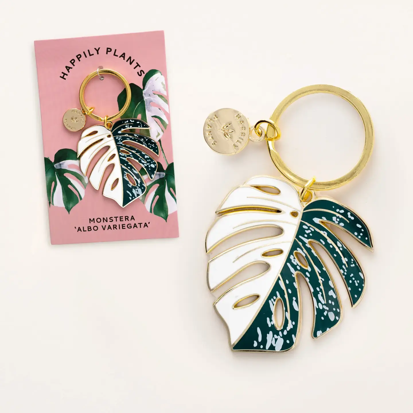 Monstera Albo Keychain & Bag Charm