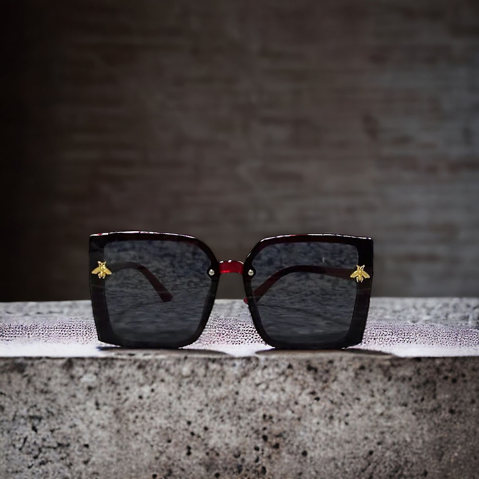 Miniaturbild: Rote, polarisierte, übergroße, quadratische Sonnenbrille