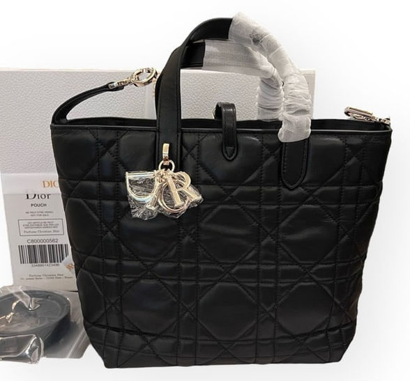 VIP/GWP Black Cannage Charm Tote Bag