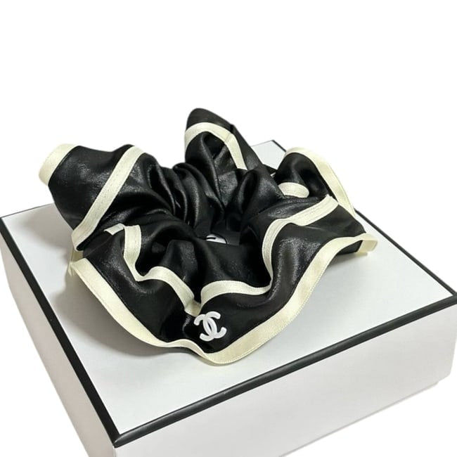VIP/GWP Black CC Logo Hair Scrunchy