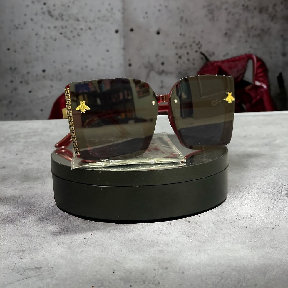 Miniaturbild: Rote, polarisierte, übergroße, quadratische Sonnenbrille