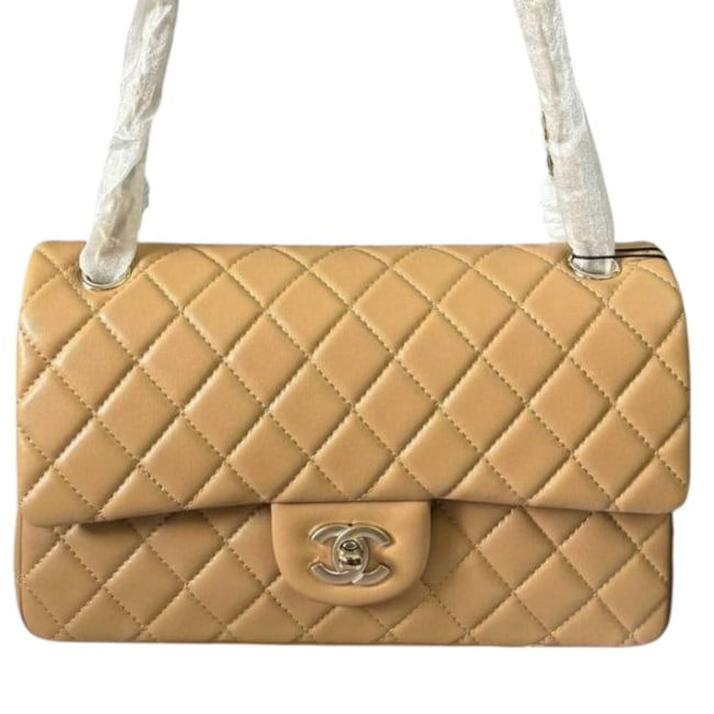 CHANEL Toffee/Gold Quilted Classic Flap Bag