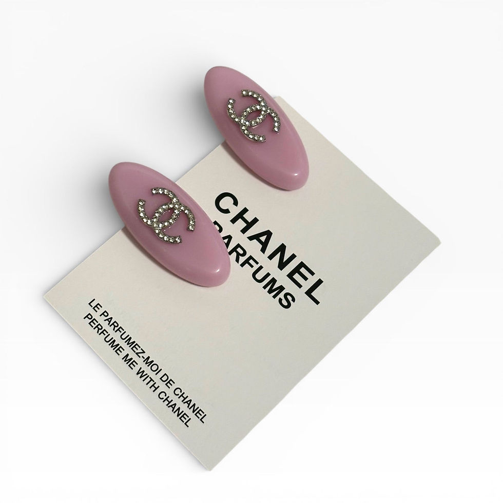 الصورة المصغرة: VIP/GWP 2Pc Rhinestone CC Oval Hair Clips
