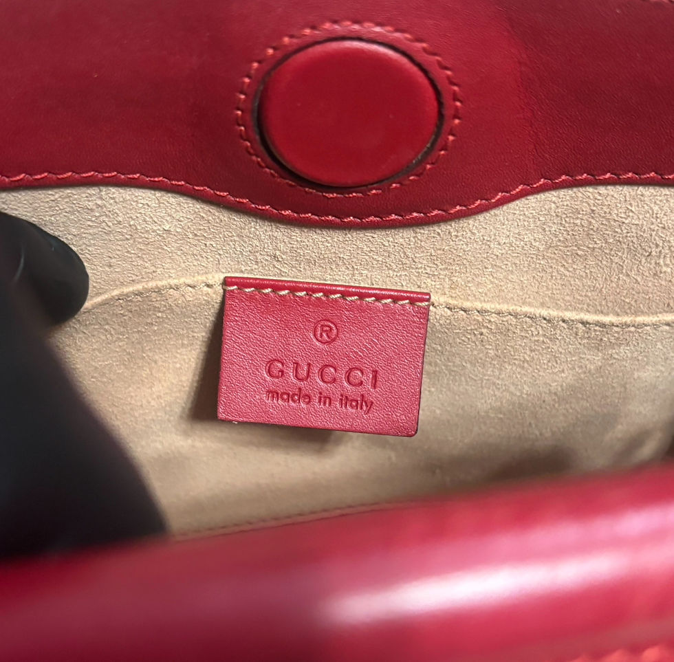 Miniatura: Red GUCCI Mini Bamboo Nymphaea Satchel