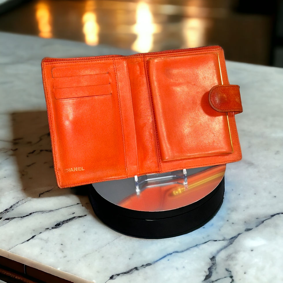 Miniatura: Vintage CHANEL Red Caviar Kiss Lock Wallet