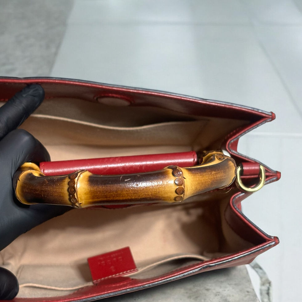 Miniatura: Red GUCCI Mini Bamboo Nymphaea Satchel