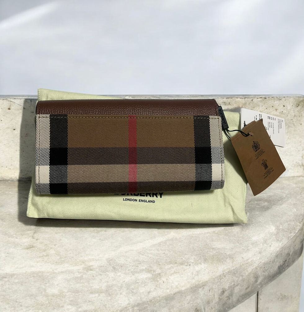 Miniaturbild: Burberry Vintage Check Grain Calfskin Halton Wallet Tan