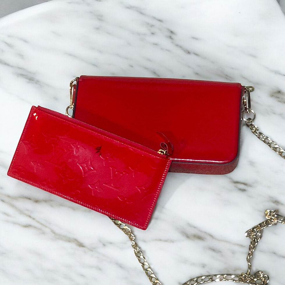 Imej kecil: Red Vernis Louis Vuitton Felicie Pochette, Pouch, & Removable Organizer