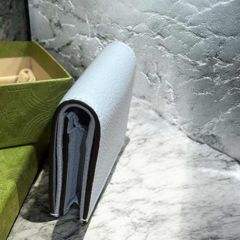 Miniature : Portefeuille Gucci bleu ciel avec G entrelacés