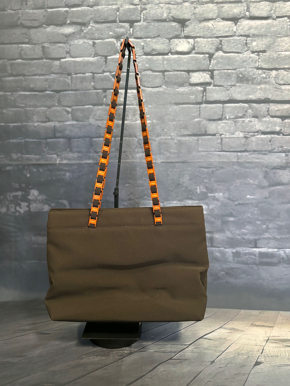 Imej kecil: Tote Rantai Grosgrain Berperingkat Salvatore Ferragamo