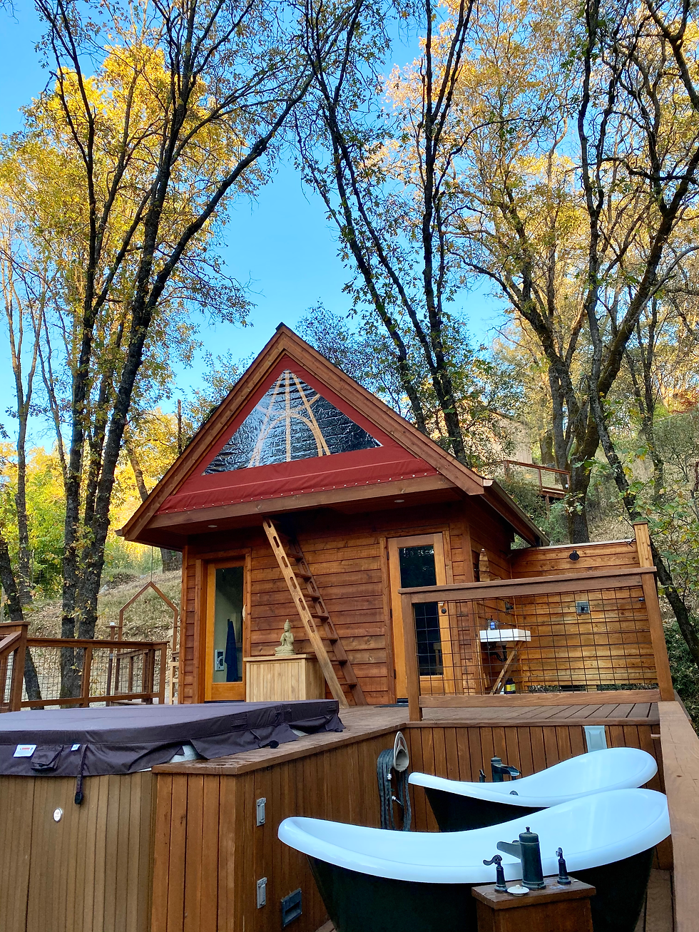 Spa Deck Soaking Tubs and Hot Tub