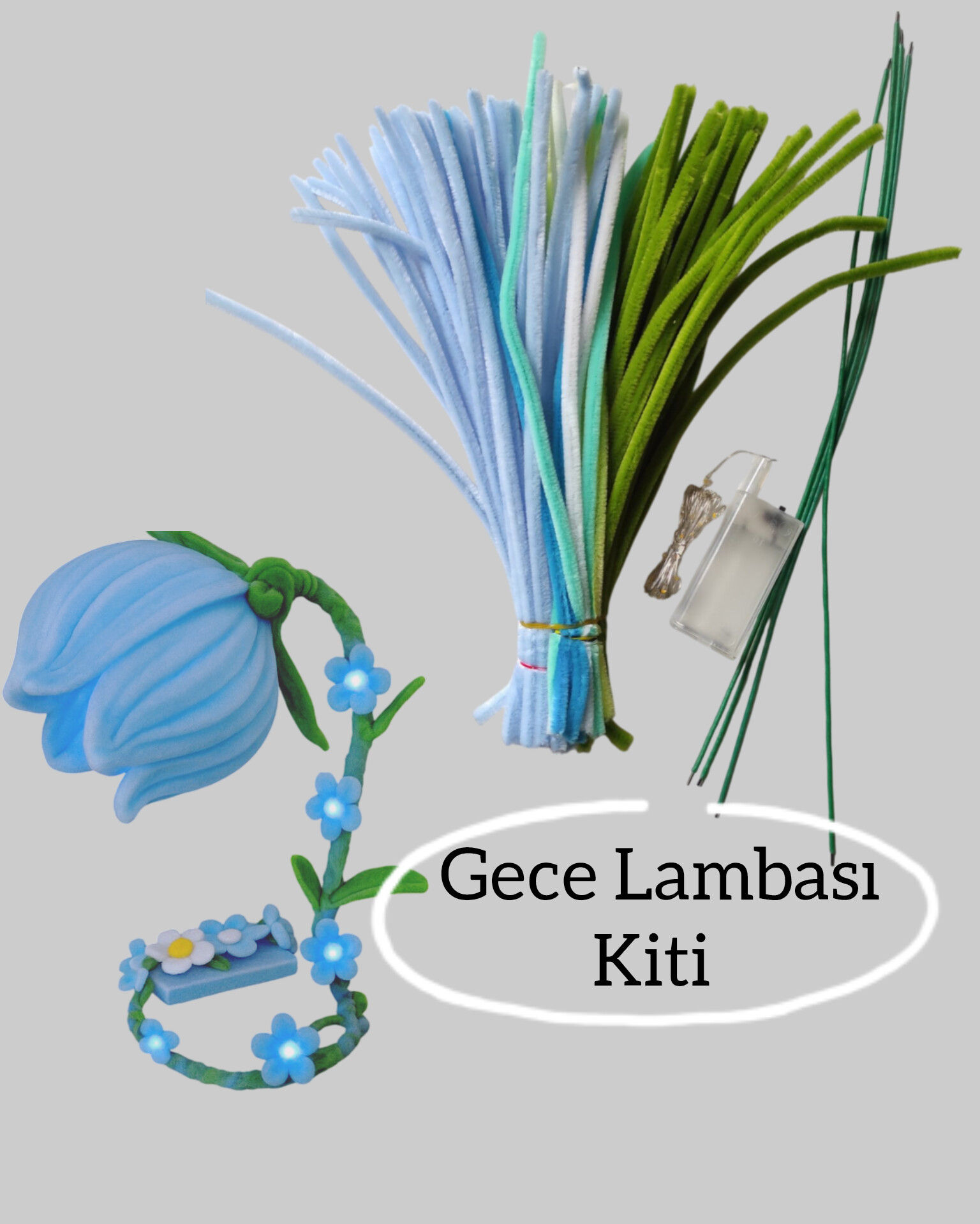 Gece lambası kiti AÇIK MAVİ