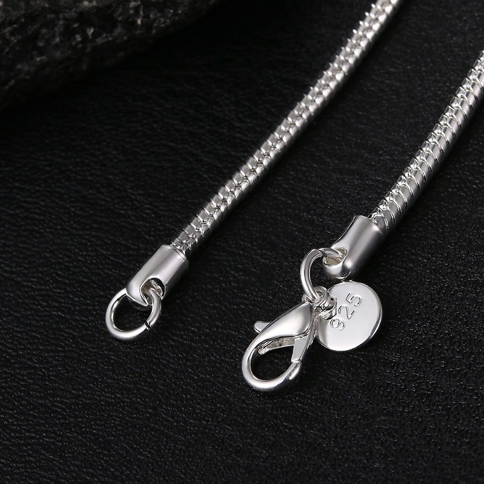 Thumbnail: 45-60cm Silver Color 1MM/2MM/3MM solid Snake Chain Necklace For Men Women Fashio