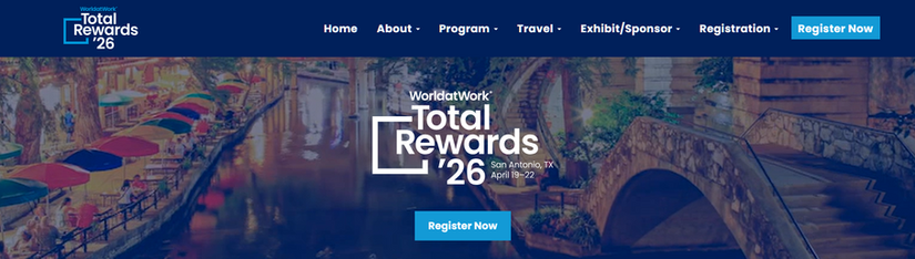 Imagem da página do congresso total rewards no site da WorldatWork
