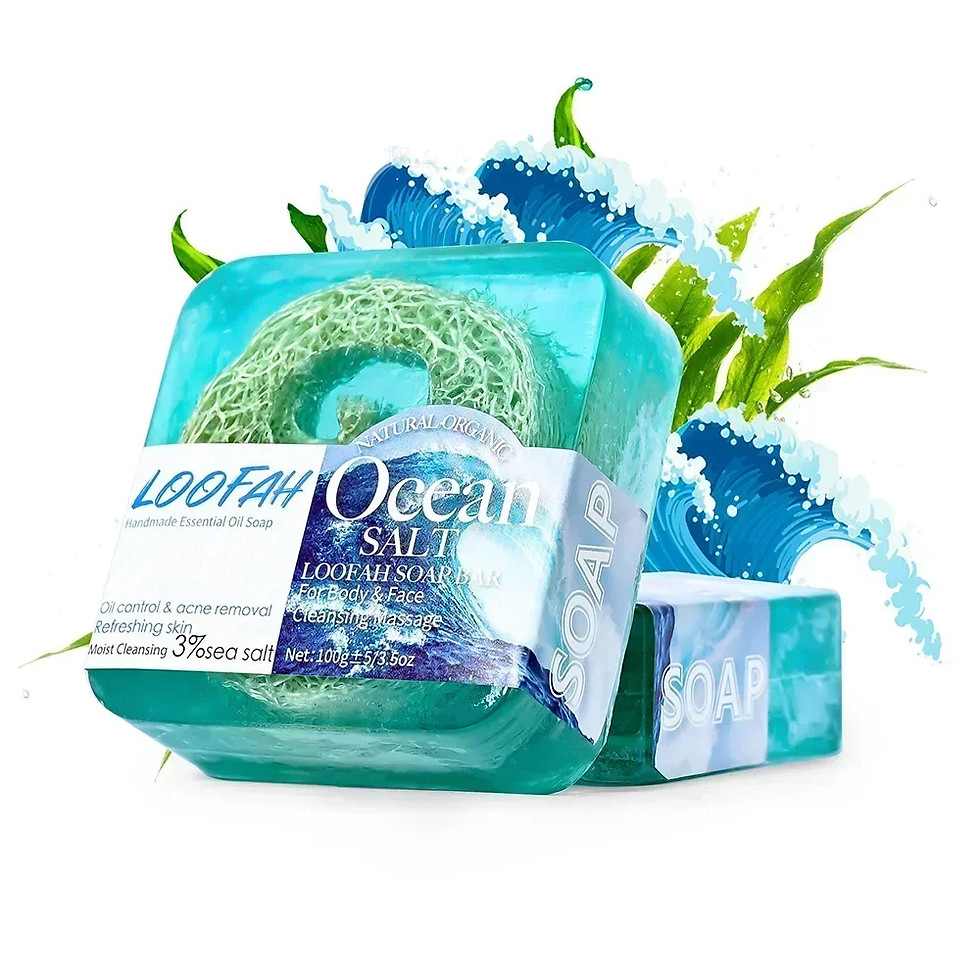 Thumbnail: Handmade Kojic Acid Soap With Loofah 100g Lemon Lavender Rose Turmeric Essential