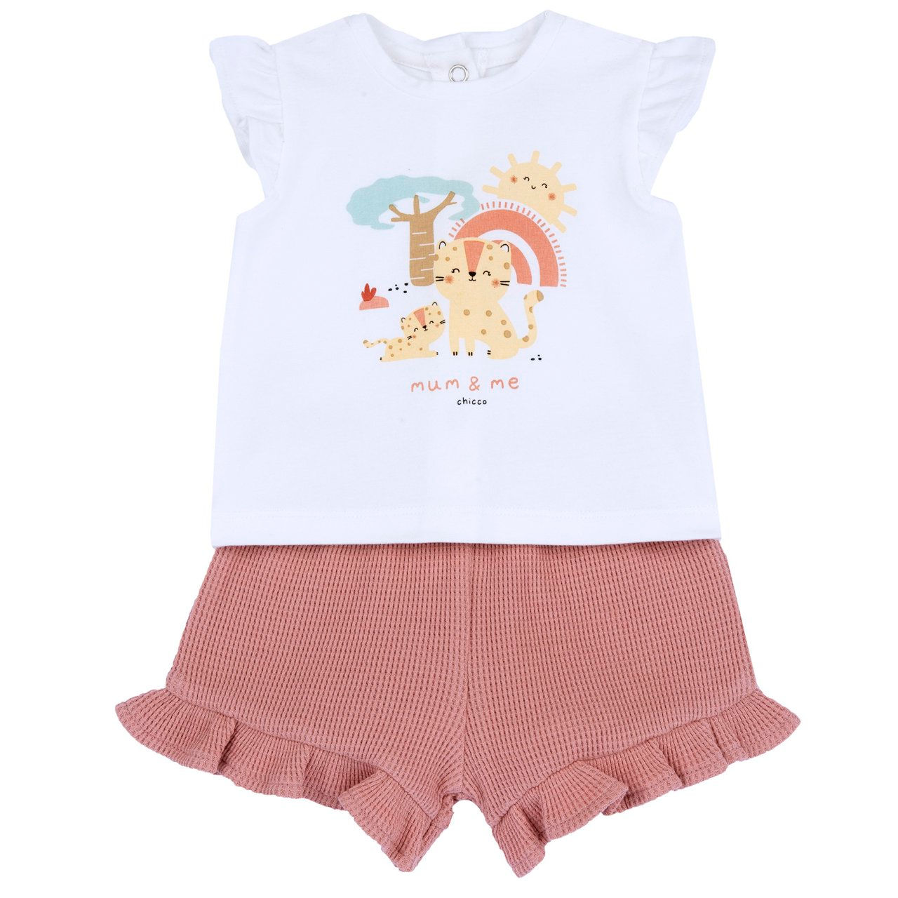 Conjunto de camisola com animais e calções