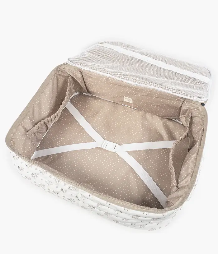 Miniatura: Mala Maternidade Retangular Walking Mum Botton Flowers - Pérola