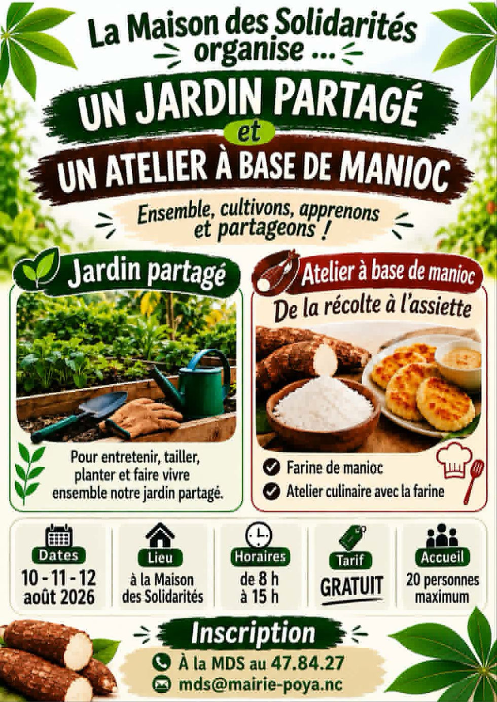 Atelier gratuit autour du jardin partagé et du manioc