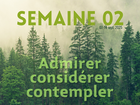 Temps pour la Création 2025 : SEMAINE 02