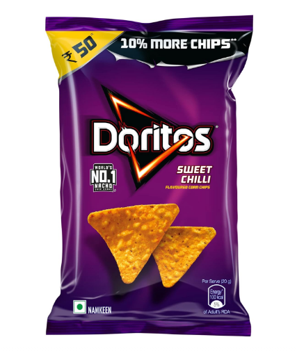 Doritos Nacho Chips 82.5g/100g, Sweet Chilli Flavour, Crunchy Crispy Chips & Sna