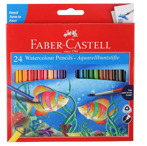 Faber-Castell Design Series Aquarelle Full Length Water Color Pencils - 48 Shade