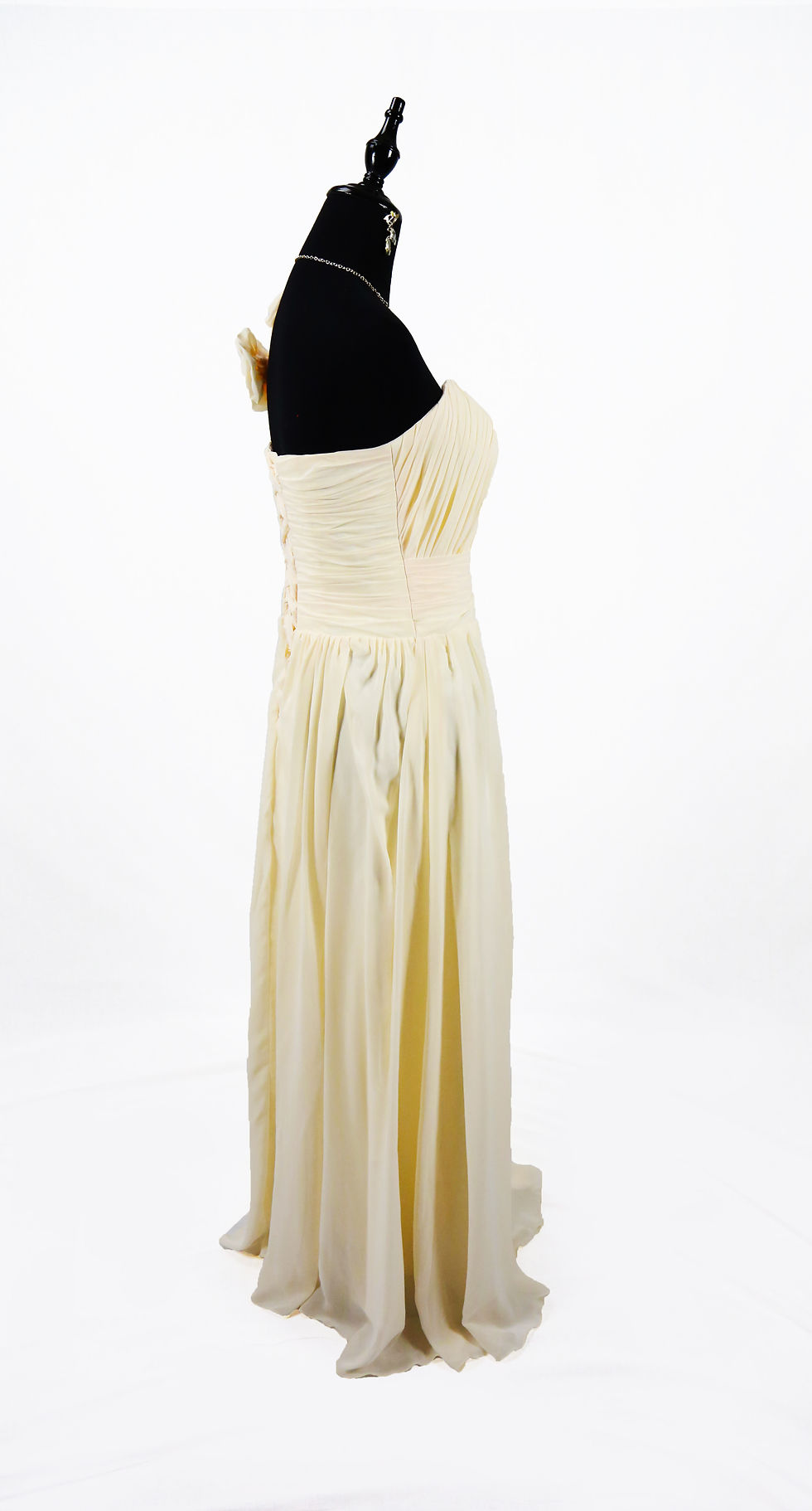 Thumbnail: Evening Gown "Chelsea" | Flower Strap Sweetheart A-line | Cream White Chiffon