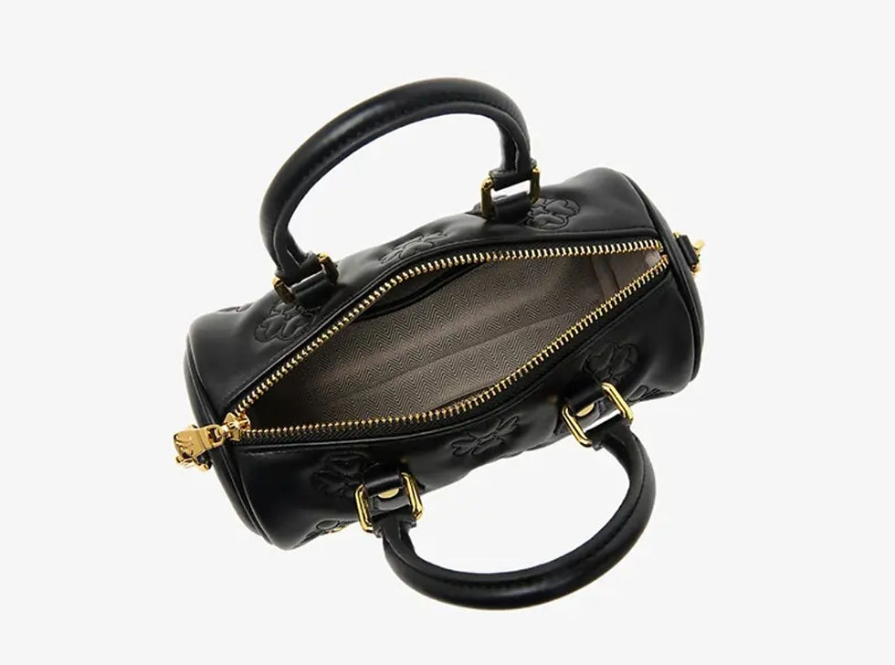 Thumbnail: Genuine Leather Cylinder Small Handbag