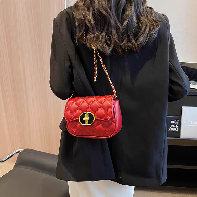 Thumbnail: Quilted Leather Soft Small Crossbody Shoulder Bag