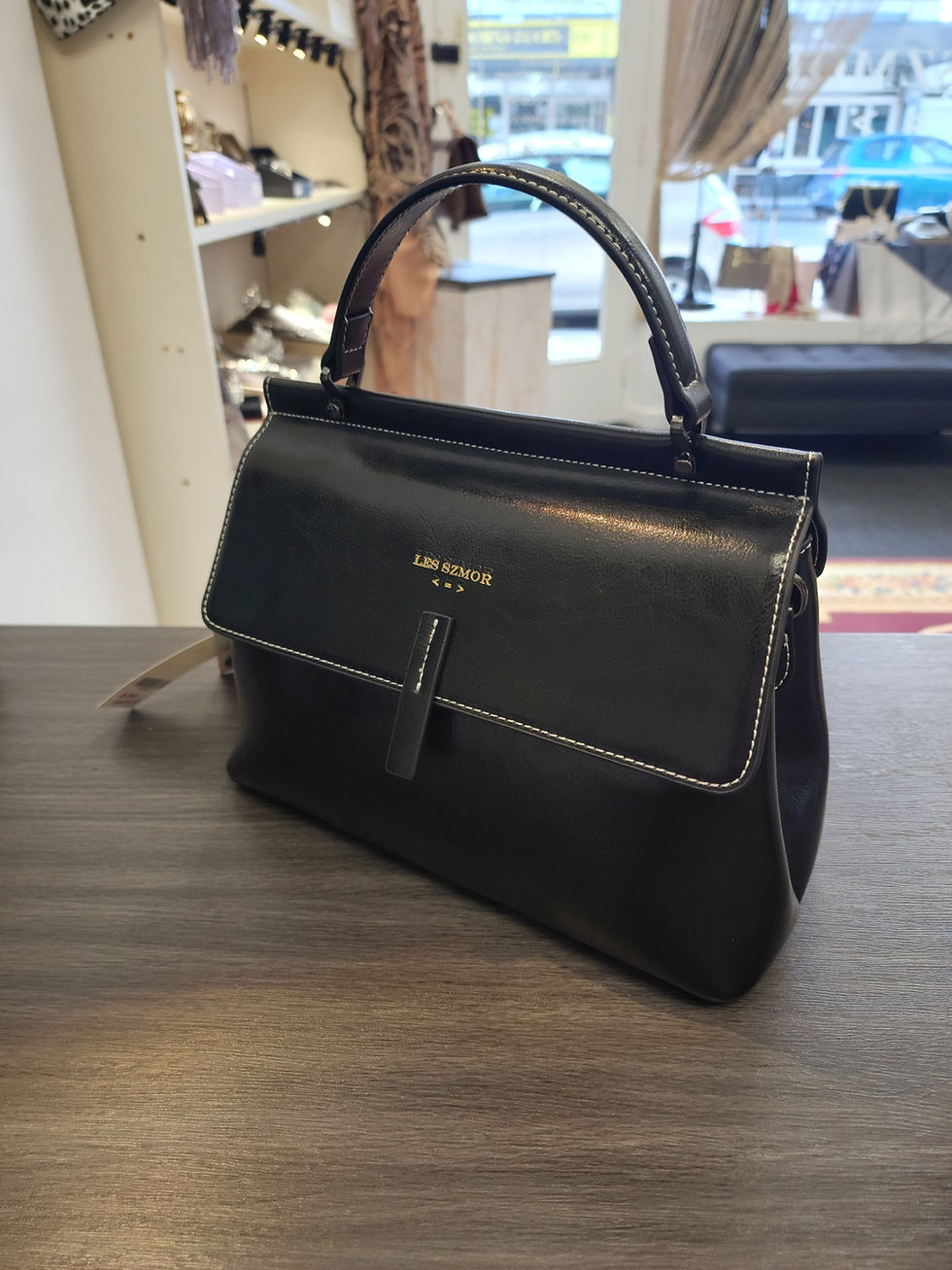 Thumbnail: Classic Genuine Leather Black Handbag