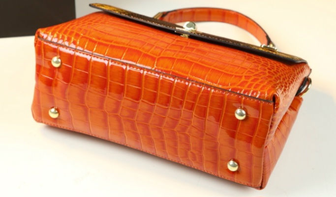 Thumbnail: Embossed Croc & Snakeskin-Pattern Genuine Leather Handbag