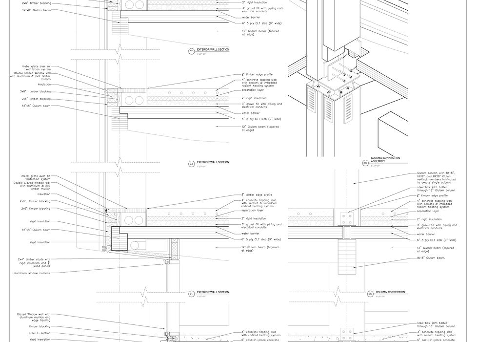 Structural details of facade