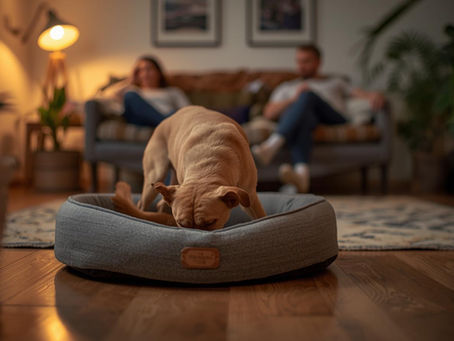 куче, което не може да се успокои вече, копае в леглото си, превъзбужда се след разходка или храна