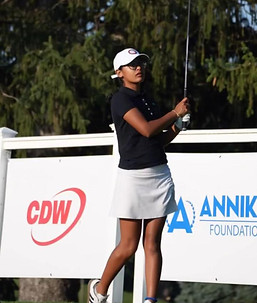 Dhyuti Chandrashekar playing golf
