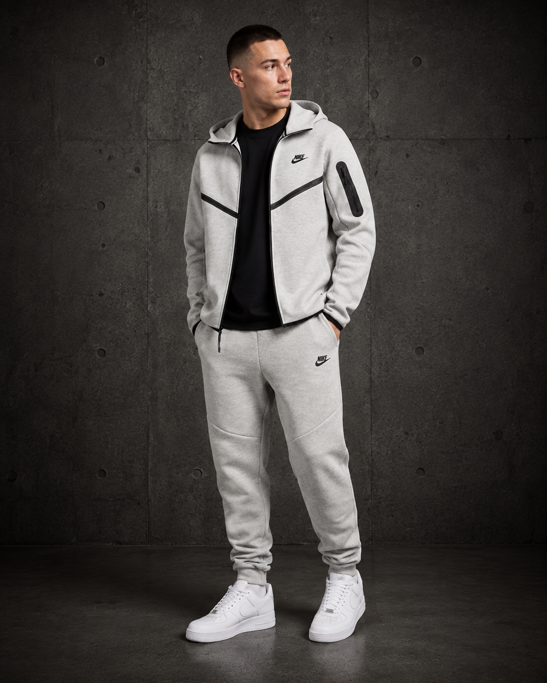 Nike Ανδρική Ζακέτα με Κουκούλα & Παντελόνι Φόρμας Tech Fleece