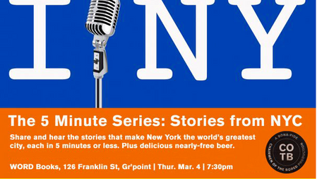 Spoken Word at WORD bookstore, Brooklyn, NYC, Chairman Of The Bored Productions.