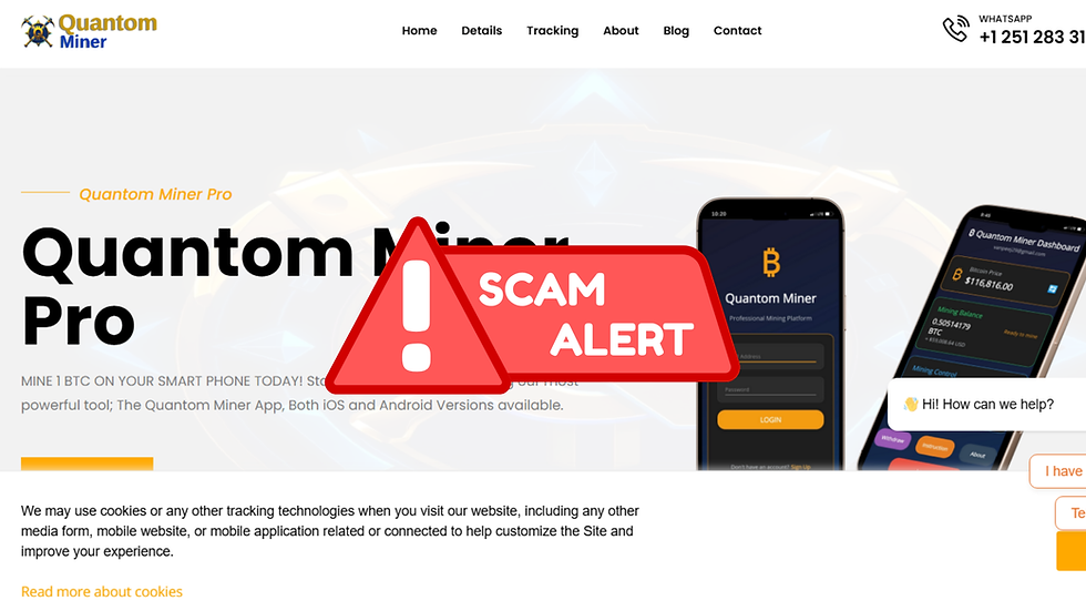 quantom miner scam label