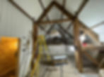 Final touches, barn bedroom at Baxters.