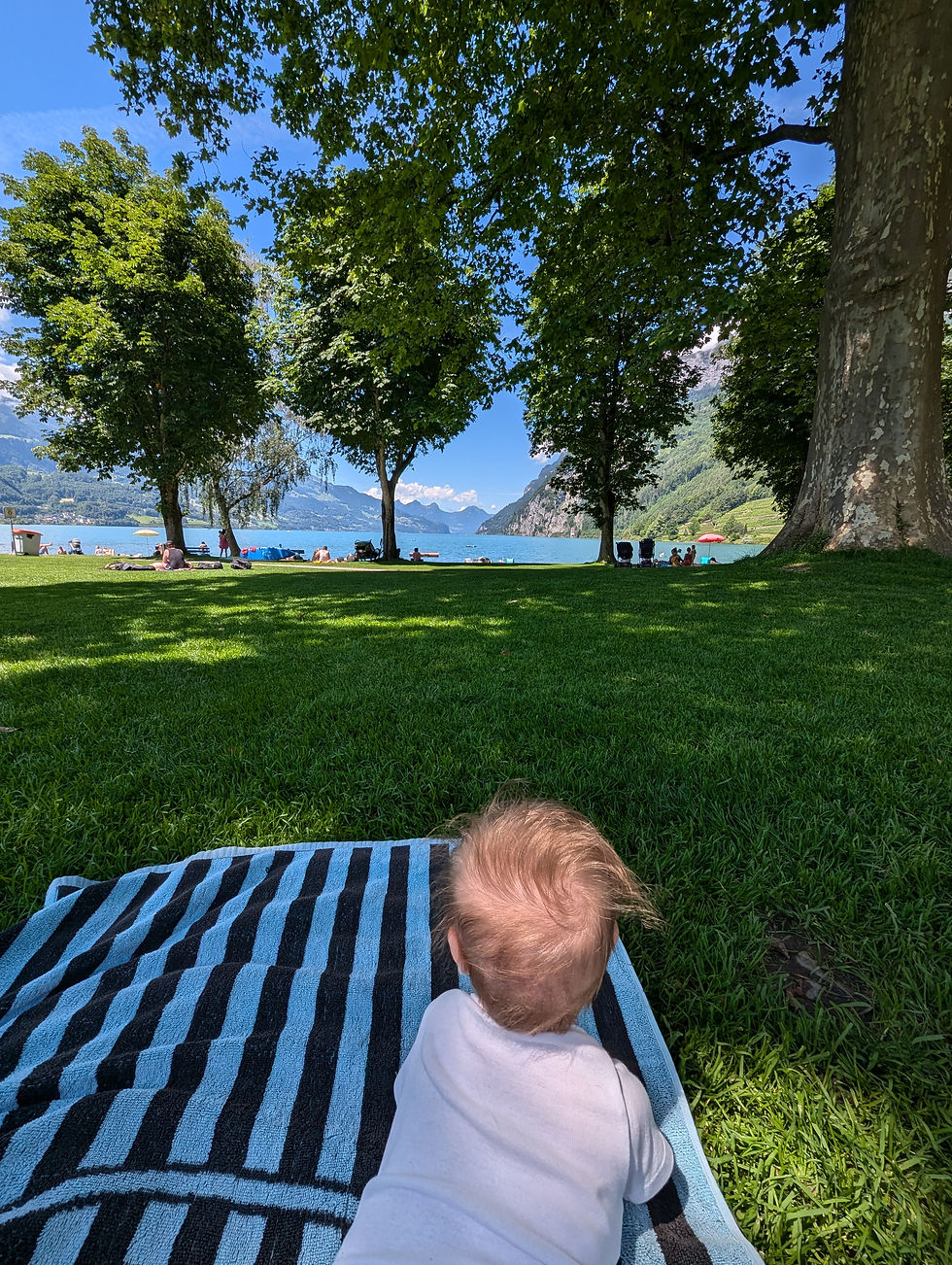Wide-angle view of a tranquil seaside