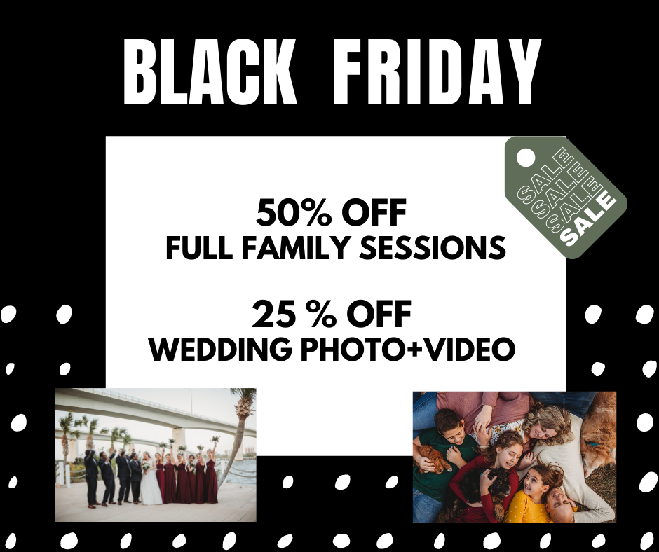 black friday family session and wedding deals